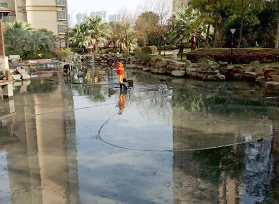 佳县景观池淤泥清理